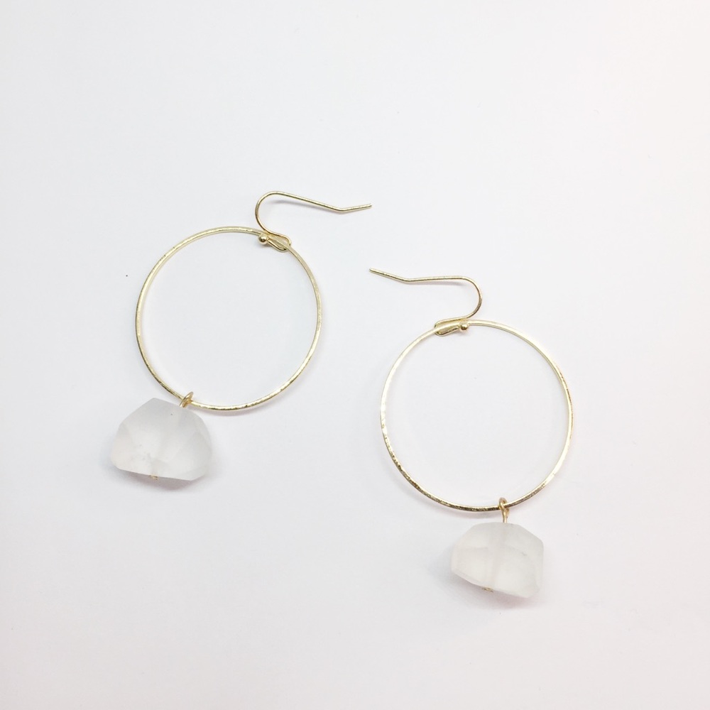NWT Anthropologie gold hoop earrings - Picture 5 of 5